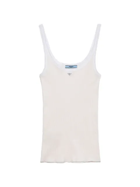 Prada ribbed cotton top Neutrals P29B82SOOO17LA