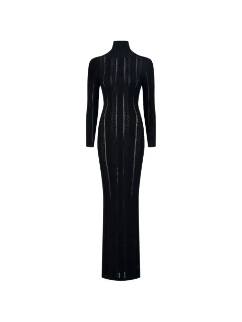 VAILLANT STUDIO Mirages high-neck long-sleeve maxi dress Black DR110