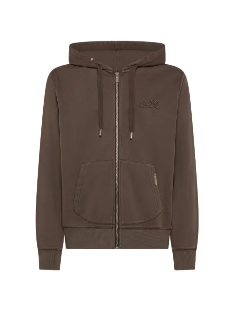 Sun68 fleece zip-up hoodie Brown F36121