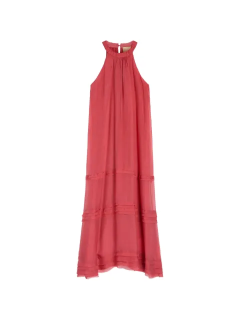MOMONÌ Gris ruffled tiered-details maxi dress Red 265MMODR003265MO09098