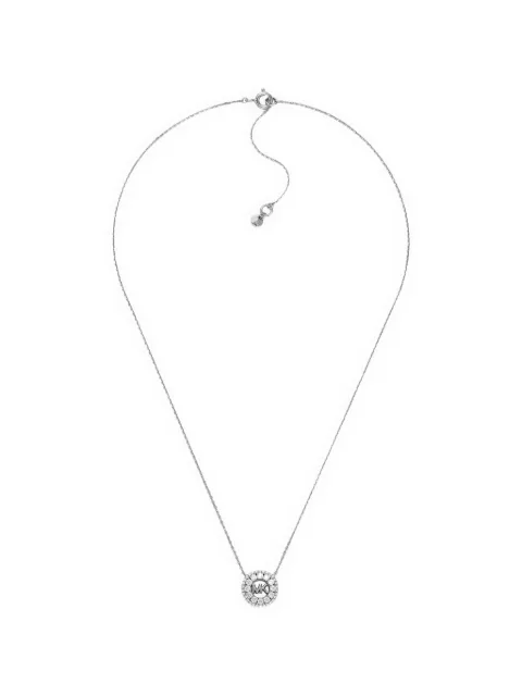 Michael Kors logo-pendant round necklace Silver MKC1826