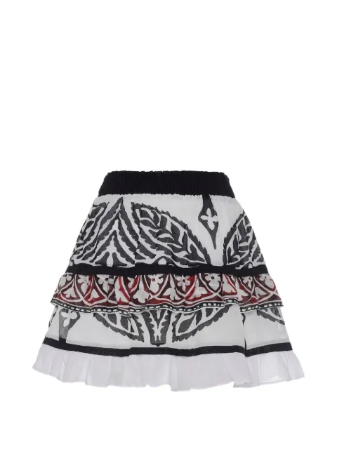 Devotion ruffled patterned skirt White 026505G