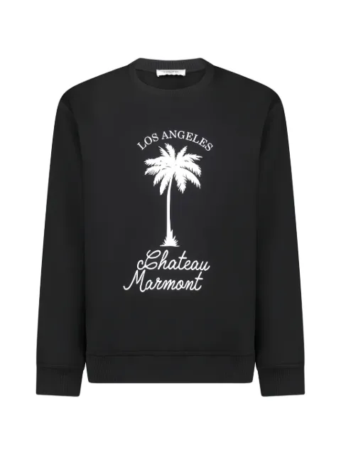 Ih Nom Uh Nit palm-print crew-neck sweatshirt Black NUW24259