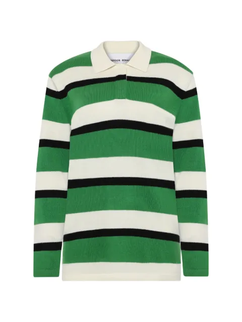 Emerson Renaldi striped polo top Green EMMW2505
