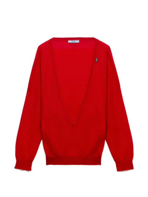 Prada cashmere V-neck sweater Red P24C3GSOOO19VK