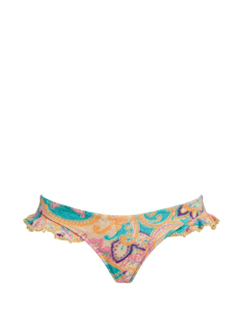 Del Maar ruffled-detail printed bikini bottoms Neutrals BOTTOMLATINADM240