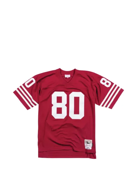 Mitchell & Ness NBA San Francisco 49ers 90 Jerry Rice striped legacy T-shirt Red LGJYAC18049SF4SCAR90JRI