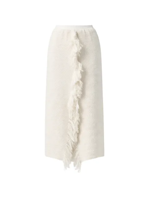 Liviana Conti fringed midi skirt Neutrals F4WB30
