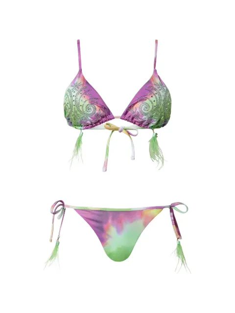 TWINSET tie-dye triangle bikini Purple 241LBMC22
