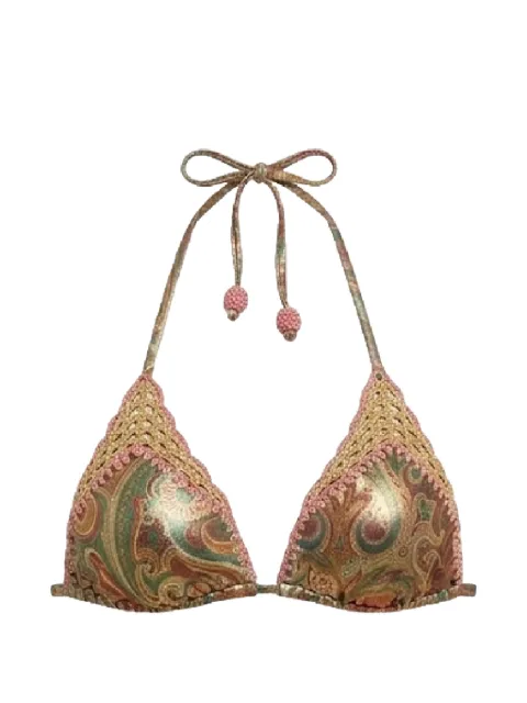 Del Maar Awasi paisley-pattern bikini top Brown DM252