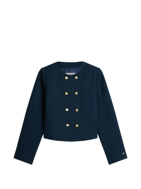 Tommy Hilfiger button round-neck jacket Blue WW0WW47792