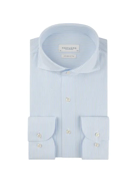 Profuomo striped-pattern shirt Blue PPXH10037A