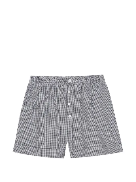 The Great. button gingham shorts Black B671938