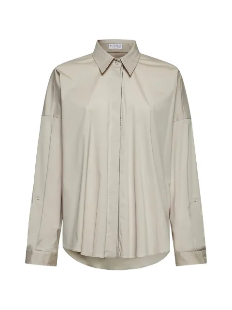Brunello Cucinelli embellished shirt Neutrals MP091MA636C7498