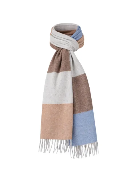 Chelsey Imports striped fringed scarf Grey H3963