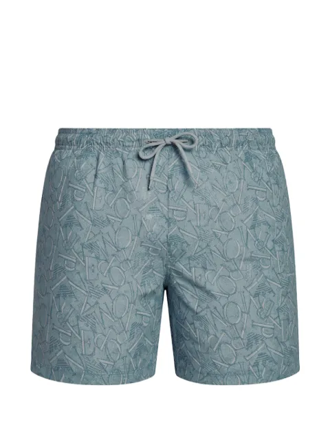 Emporio Armani drawstring printed swim shorts Blue EM000583AF20440