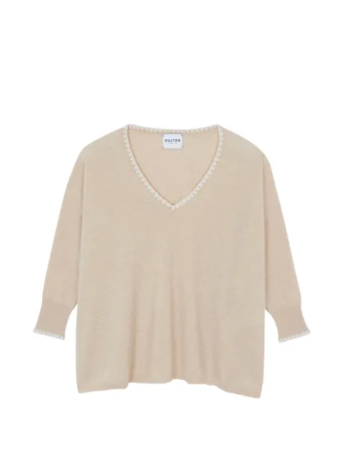 kujten V-neck knitwear Neutrals F4619