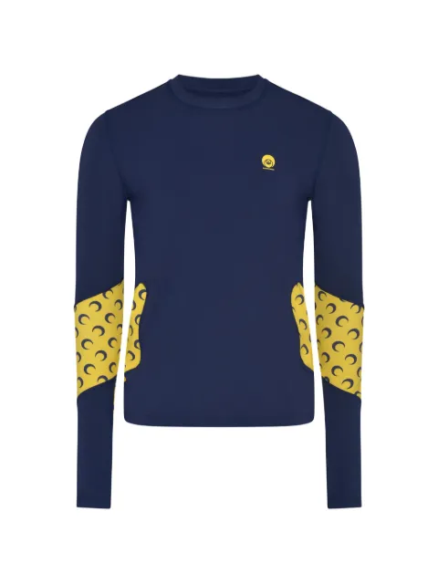Marine Serre Athleisure LS moon-print top Blue MTT100ACJER0101BL80