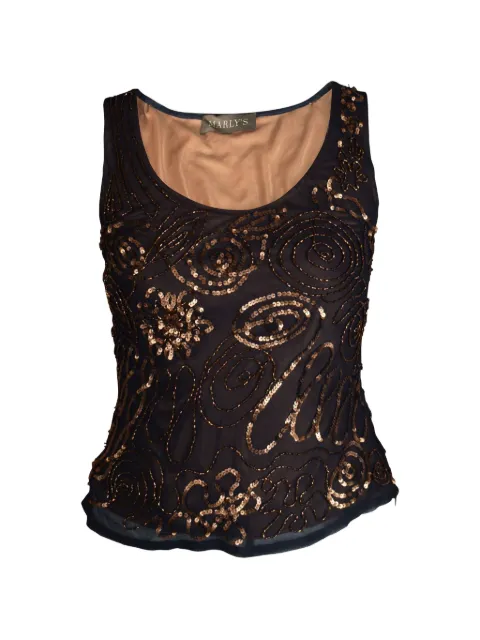 MARLY´S sequin pattern tank top Black 21602312