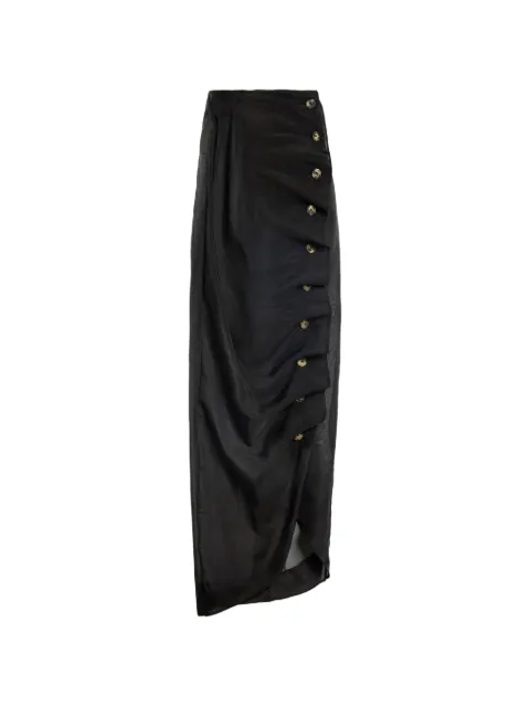 A.W.A.K.E. Mode button-embellished midi skirt Black SS26S02UT02BLACK