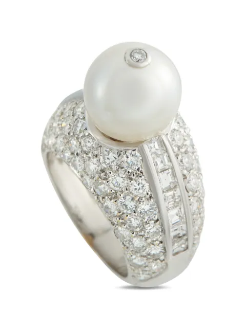 LB Exclusive diamond and pearl ring Silver MF08031726