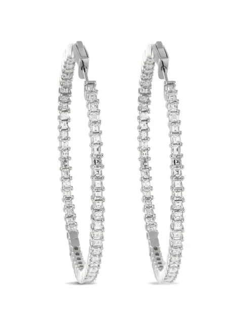 LB Exclusive diamond hoop earrings Silver AER1396470