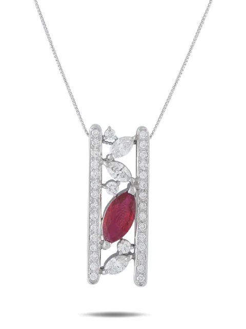 LB Exclusive pendant diamond and ruby necklace Silver MF34031626