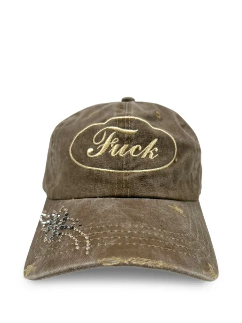 Alchemist embroidery crystal hat Brown ALMPSS26MWH03A