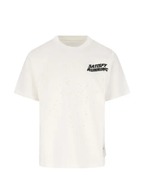 Satisfy perforated logo t-shirt Neutrals 11006