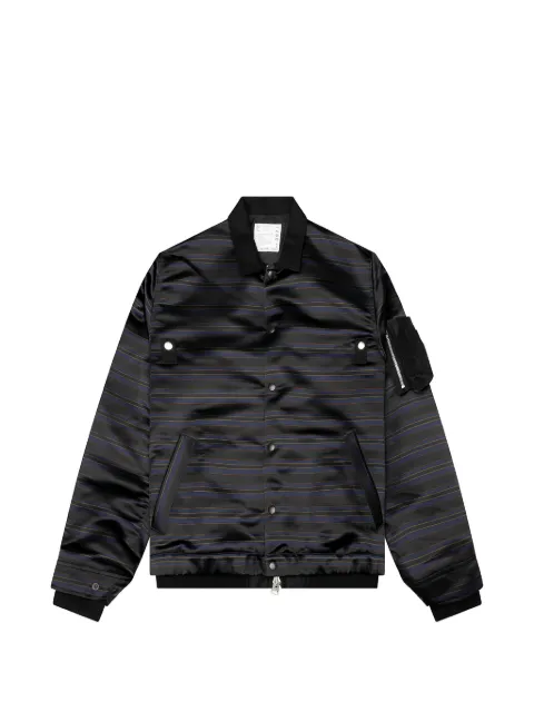 sacai striped bomber jacket Black 2603971M005