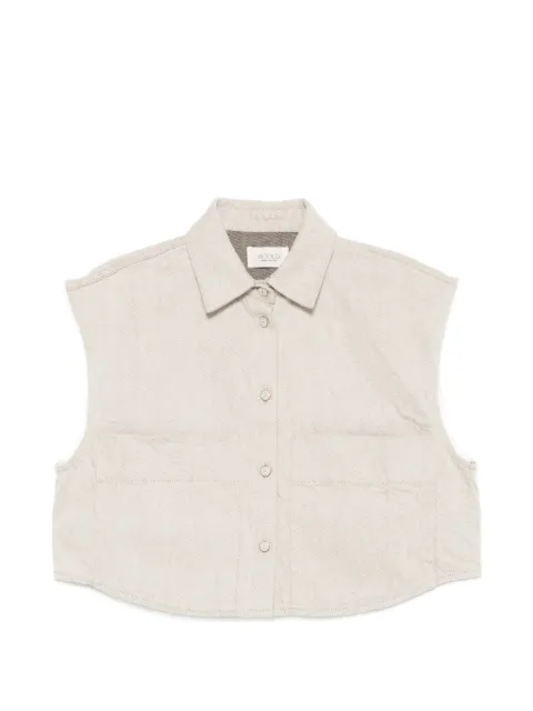 VICOLO button-up cropped gilet Neutrals DAB5075
