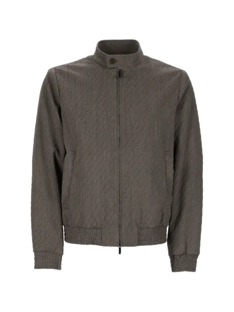 Emporio Armani textured zip-up jacket Brown EM000185TE20389O1009