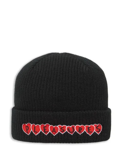 Pleasures hearts-motif beanie hat Black P25W089