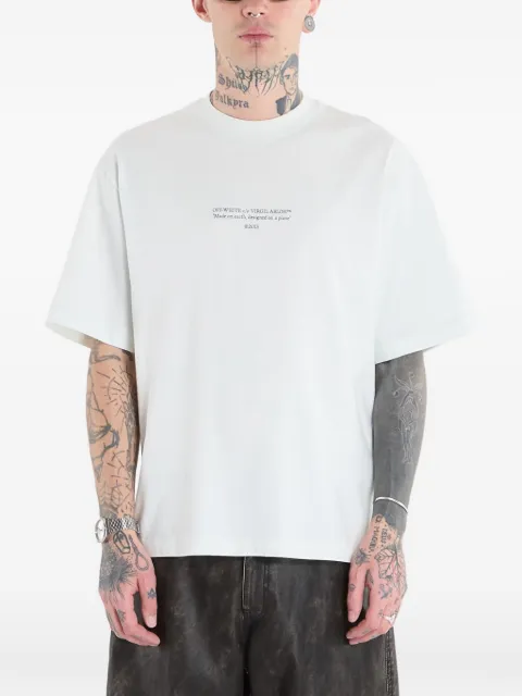 Off-White Statement T-shirt Green OMAA120S26JER0073032