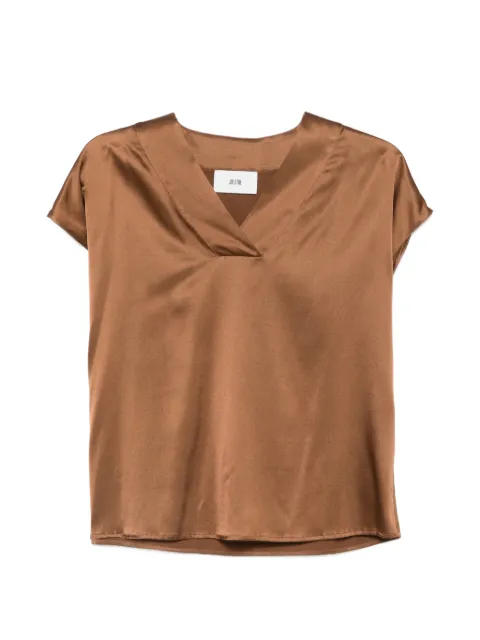 SOLOTRE V-neck blouse Brown M1AB0091