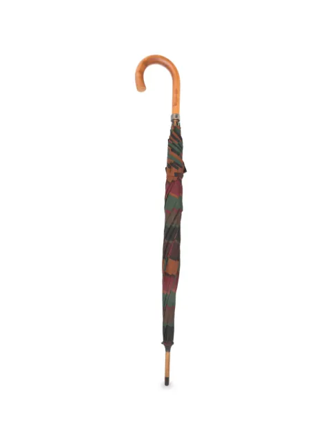 Missoni Pre-Owned 1980s check curved -handle umbrella Green MI130AWP