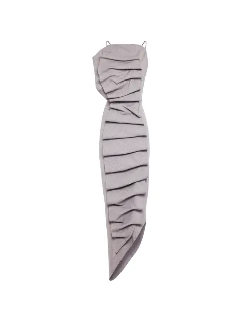 A.W.A.K.E. Mode draped-detail asymmetric midi dress Grey SS26D07ES03LIGHTGREY