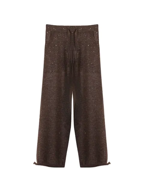 Kangra sequin-embellished trousers Brown 39041500833
