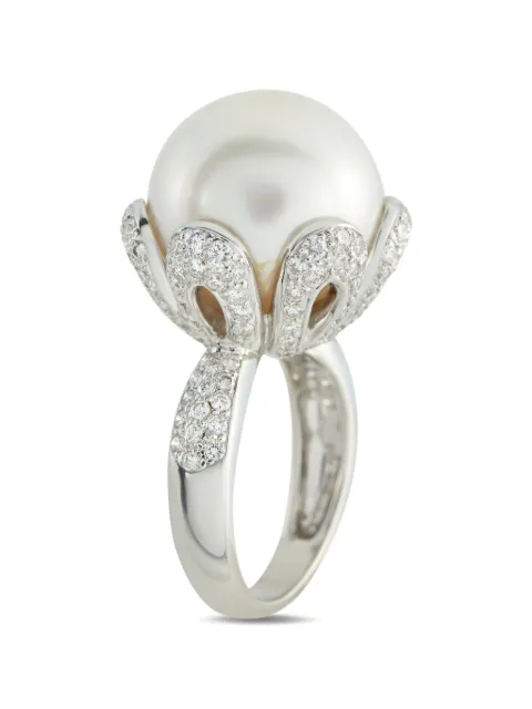 LB Exclusive diamond and pearl ring Silver MF14031726