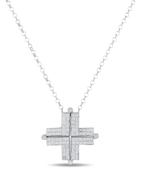 LB Exclusive diamond geometric-pendant necklace Silver MF25031626