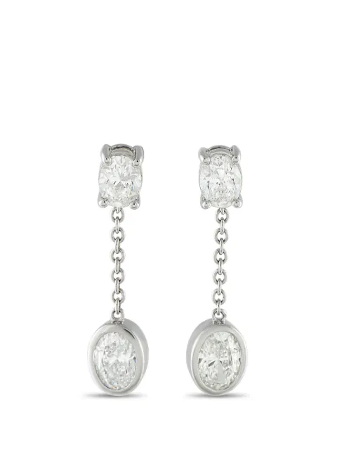 LB Exclusive diamond dangle earrings Silver AERR19331
