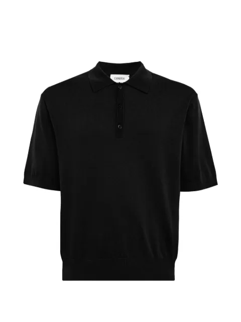 Laneus short-sleeve knitted polo shirt Black S6LAMAKP015