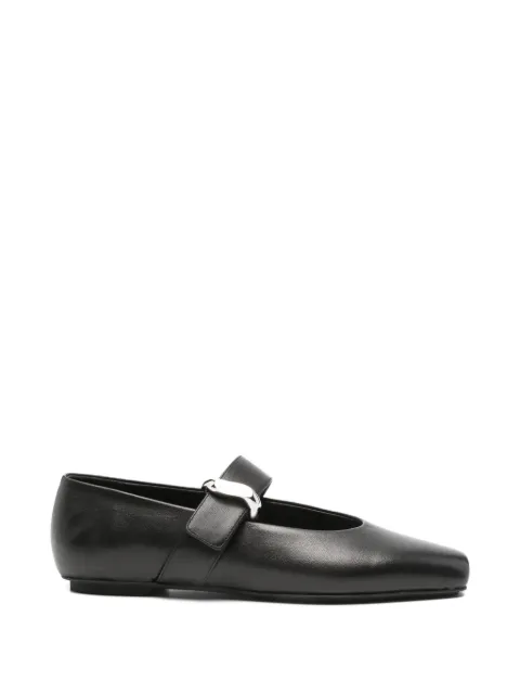 Emporio Armani touch-strap leather ballet flats Black EW004448AF14915UC001