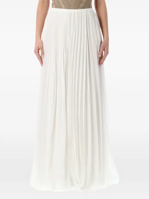Ralph Lauren Collection Niccola pleated maxi skirt White 100095310