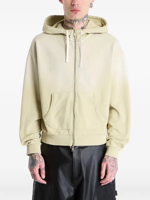 Brain Dead padded-elbow zip-up hoodie Green P26T09004824SD