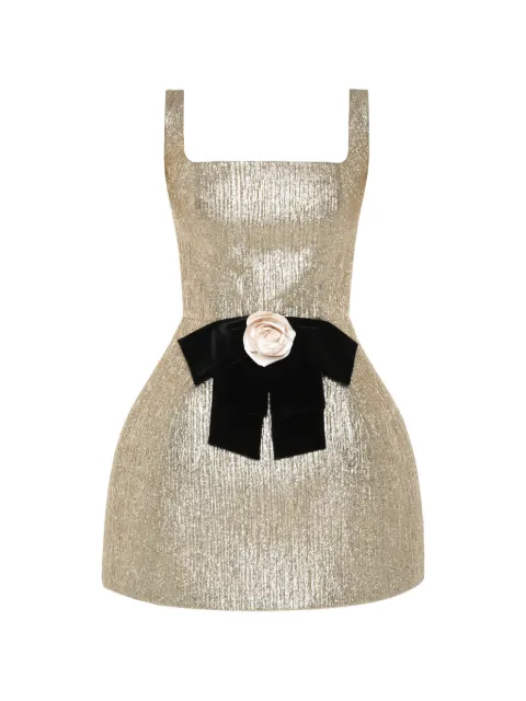 ANOUKI rose-appliqué mini dress Gold FNY26I10DR