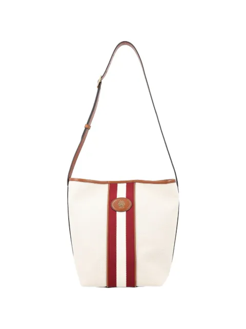 Bally stripe-detail logo-patch shoulder bag Neutrals WAU01SCV088