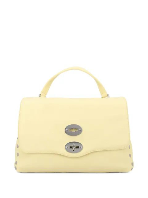 Zanellato stud-embellished grained leather shoulder bag Yellow 068010S0040000Z1032