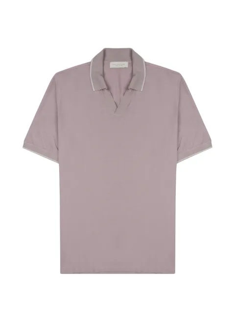 LUIGI GENTILE tipped-trim V-neck T-shirt Pink LG1415