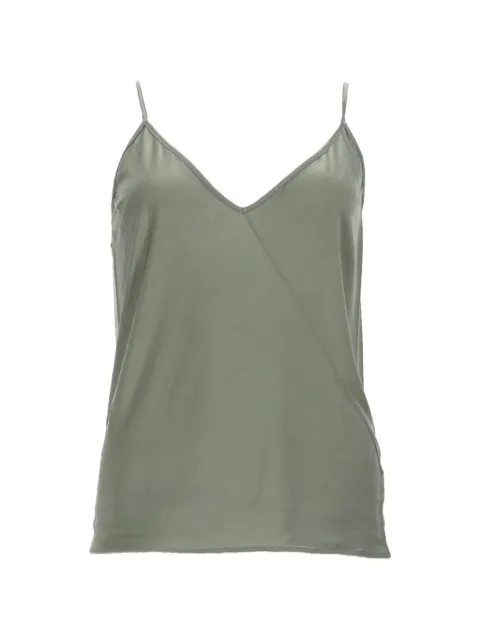 Rick Owens Lilies asymmetric-seam V-neck top Grey LI01F7113JVS45